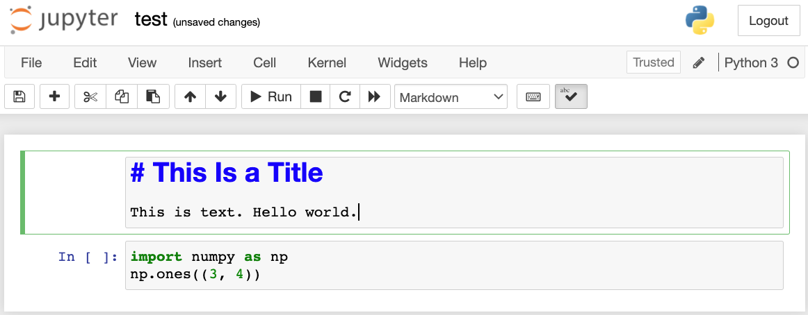 编辑markdown单元格