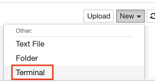 在SageMaker实例上打开终端